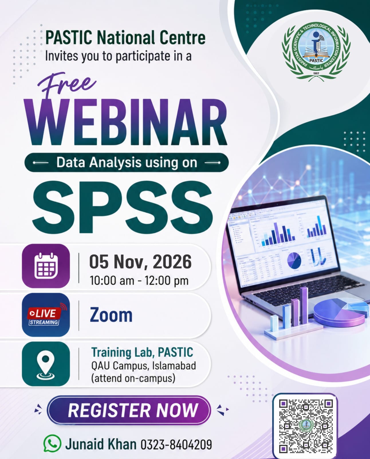 Brochure for One Day Webinar on “Data Analysis using SPSS”