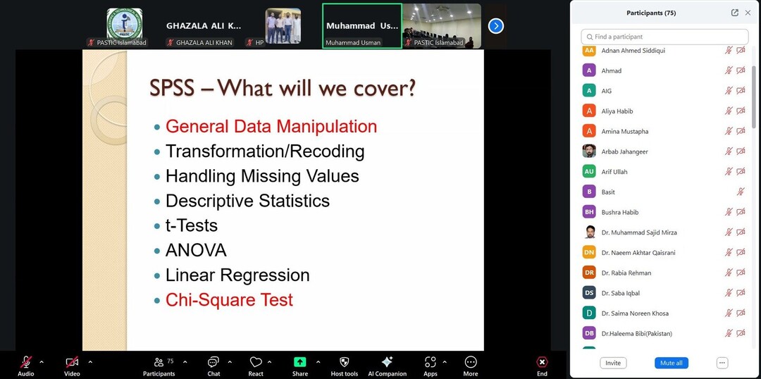 PASTIC Hosts Hybrid Webinar on Data Analytics with SPSS