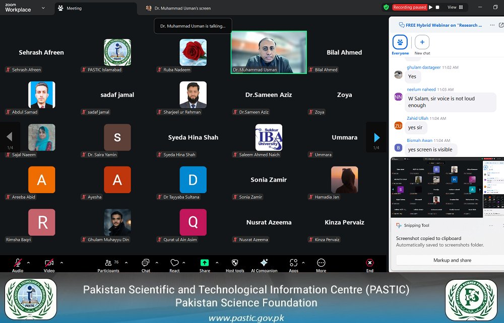 PASTIC National Center Hosts Webinar on “Research / Scientific Paper Writing With LaTeX – Most Widely Used Software For Research Writing”