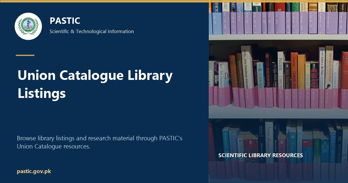 Union Catalogue Library Listings | PASTIC